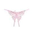 thumbnail image 5 of Aayomet String pour Femmes T-Pants Taille Basse Papillon Brodé Culottes (Rose, m), 5 of 5