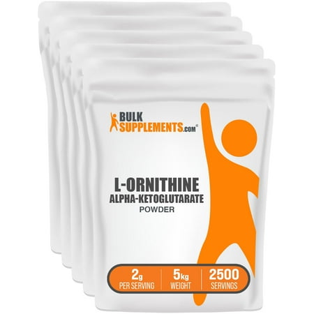 BulkSupplements L-Ornithine a-Ketoglutarate (OKG) Powder - 2g per Serving - 5 Kilograms (11 lbs) - 2500 Servings