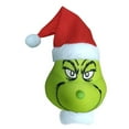 thumbnail image 1 of 1 pieza de decoración navideña de cabeza de Grinch, muñeco monstruo peludo verde (15 cm), 1 of 1