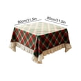 thumbnail image 3 of Christmas Square Tablecloth, Ruffled Christmas Plaid Polyester Blend Table Cover for Dining Table and Holiday Party, 31 x 31 in, 3 of 6