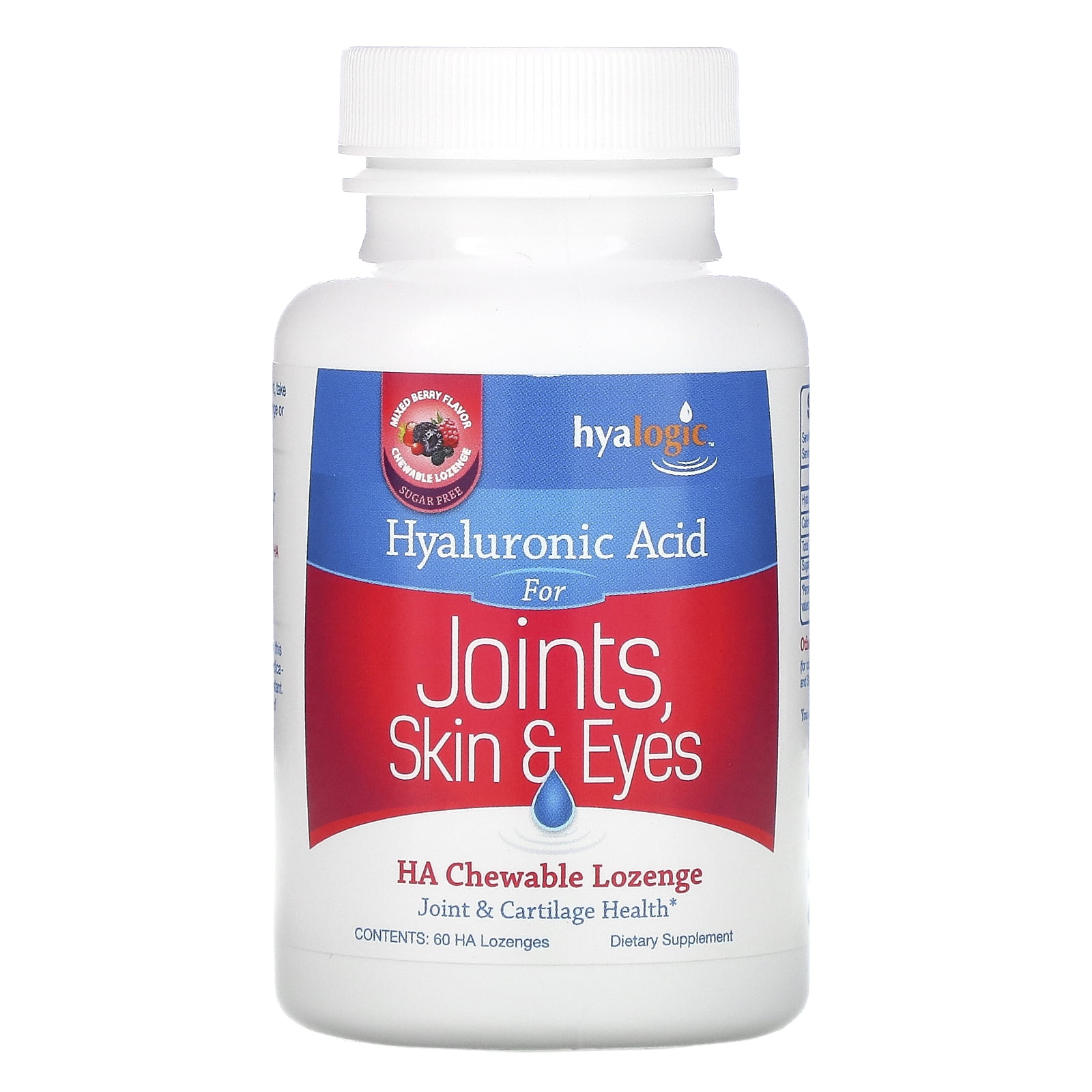 Hyalogic Hyaluronic Acid For Joints, Skin & Eyes, Mixed Berry Flavor