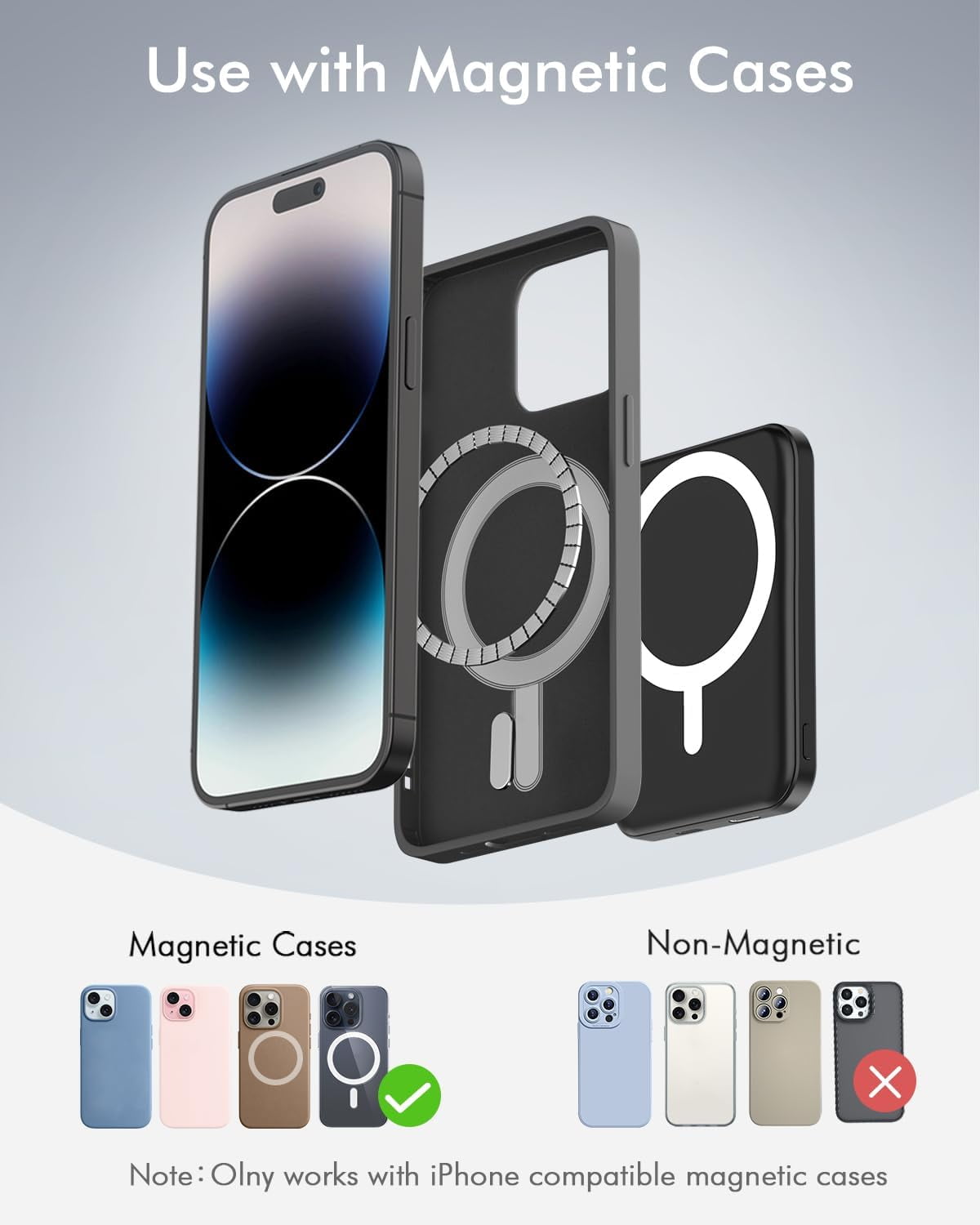 for Magsafe Battery Pack, 5000mAh Magnetic Power Bank with Type-C Cable 20W PD Fast Charging Lighting Input Wirele Portable Charger iPhone 17/16/15/14/13/12/ All Series-