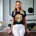 thumbnail image 2 of Carnival Mask Graphic T-Shirt Unisex 100 Cotton With Antique Gold Art Design Tee 2, 2 of 18