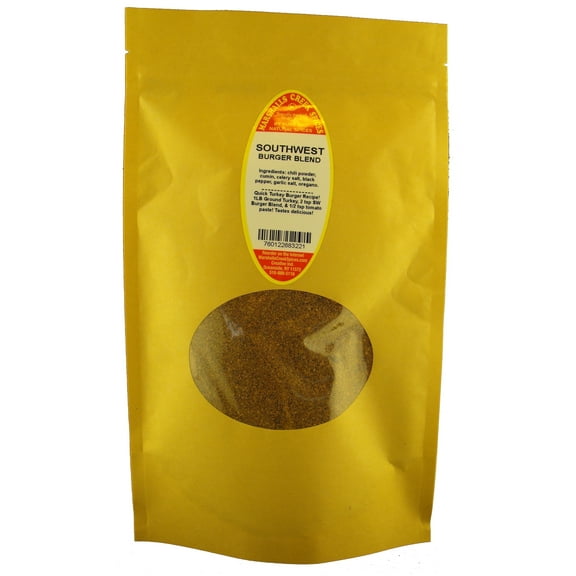 Marshalls Creek Spices SOUTHWEST BURGER BLEND 10 oz. Kraft Stand Up Pouch ECO Friendly Recyclable Mailer
