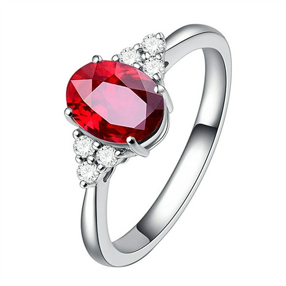 asddcavvf Women Natural Pigeon Blood Ruby Plated 18k Yellow Gold Set Diamond Ring