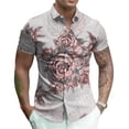 thumbnail image 2 of 2024 verano nuevas camisas para hombre, camisetas vintage con flores y alces, camisas de manga corta con estampado 3D a la moda, camisas florales de calle, ropa para mujer, 2 of 5