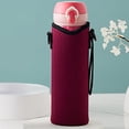 thumbnail image 4 of Detachable Neoprene Water Bottle Carrier Case Holder Cover Drinkware with Shoulder Strap Storage Portable Kettle Pouch for Hiking, Cycling , Red, 6.6cmx6.6cmx18.5cm, 4 of 10