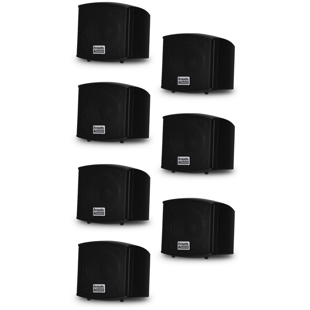 Acoustic Audio AA321B Mountable Indoor Speakers 1600 Watts Black 4 Pair  Pack AA321B-4Pr