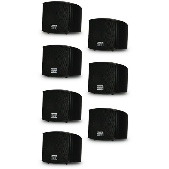 Acoustic Audio AA321B Mountable Indoor Black Speakers 1400 Watts 7 Piece Set AA321B-7S