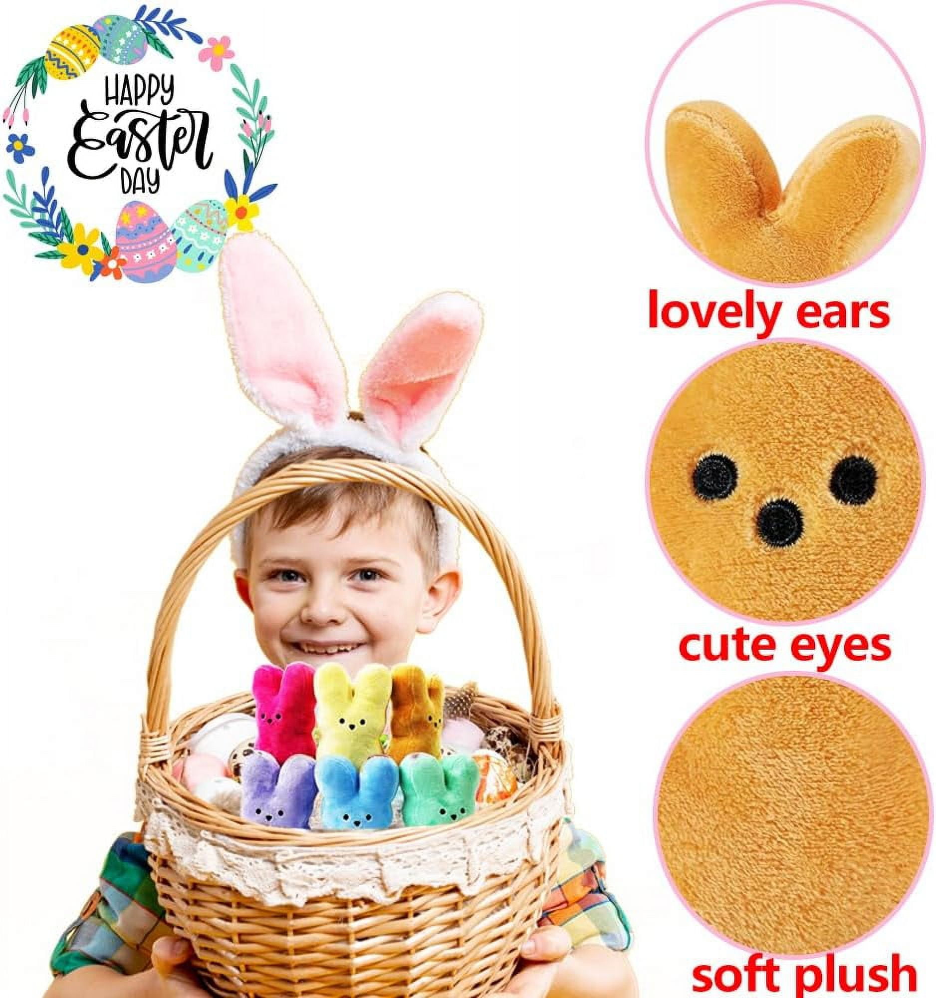 HeaCare 12 pcs Easter Peep Bunny Plush Toys Decorations Cute Animal Bunny Stuffed Doll Easter Basket Stuffers Gift for Kids