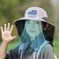 thumbnail image 5 of Cowsor Kids Summer Sun Hat with Solar Fan Large Brim Shawl Fisherman Hat UV Protection Outdoor Sun Protection Cap, 5 of 6