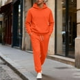 thumbnail image 5 of Huankd Mens Sweatsuit Fleece 2 Piece Set Oversized Hoodie Drawstring Sweatpants Lounge Sportswear Streetwear​ Saffron S, 5 of 5