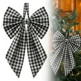 thumbnail image 2 of WMGHA Christmas Tree Topper Bow Wreath, 10 x 7 Inches Large Grid Bow Tree Topper,Christmas Wreath for Tree Indoor/Outdoor Christmas Decoration, 2 of 9