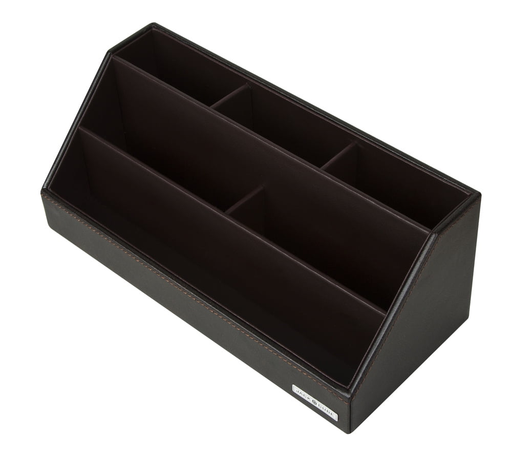 Jackcubedesign Leather Remote Control Office Desk Stationery Jackcubedesign Leather Remote Control Office Desk Stationery Organizer Supplies Storage Box Case Caddy Tray Cosmetic Display Holder Phone
