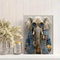 thumbnail image 2 of Elephant with Sunglasses Jacket Canvas Print, Urban Jungle Animal Art, Fashion Lover Wall Decor & Gift, 2 of 8