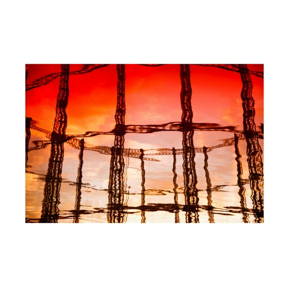 Canvas Wall Art - Massimiliano Peluso 'Paiting With Water Reflex' Wall Art for Living Room, Bedroom, or Office D?cor by Trademark Fine Art - 19 x 12 Inches