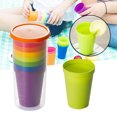 thumbnail image 2 of CAROOTU Ensemble de Gobelets en Plastique Multicolores Réutilisables Portables Arc-en-Ciel pour Intérieur Extérieur, 2 of 6