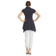 thumbnail image 3 of WT1312 Womens Print Short Sleeve Empire Line Side Panel Tunic XXL Navy_Polka, 3 of 3
