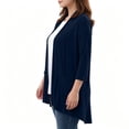thumbnail image 4 of VBVC Women's Lightweight Open Front Cardigan, Long Sleeve Soft Stretchy Coat For Women, Ladies' Loose Fit Drape Duster With Pockets, Navy , S-2XL, 4 of 5