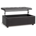 thumbnail image 6 of Simpli Home Hamilton 44 inch Wide Traditional Rectangle Lift Top Rectangular Storage Ottoman in Tanners Brown, Assembled, 6 of 13