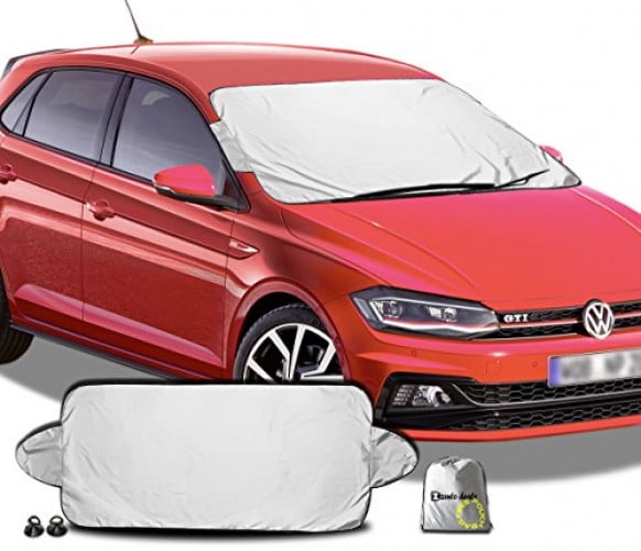 Suction Cups on The Anti-Theft Flip Wings with Windproof Straps Zento Deals Reversable Car Windshield Cover Protector from Snow//Water and Sun UV-Rays Damages