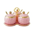 thumbnail image 3 of 3 tarros de cerámica para especias de cocina, tarros de porcelana para condimentos, bonitos botes para especias Rosa, 3 of 9