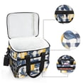 thumbnail image 6 of FORMRS Insulated Cooler Bag 24 Cans Capacity Soft Leakproof Lunch Box with Side Pockets, Beige Plaid Lemon, 6 of 7