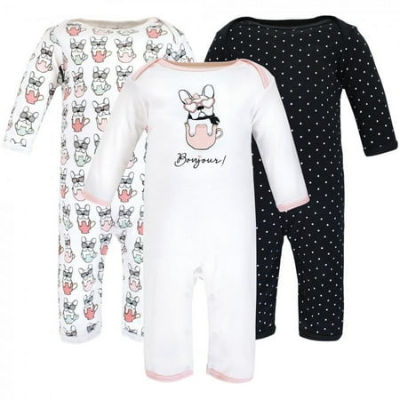 UPC: 0660168142617 | Hudson Baby Infant Girl Cotton Coveralls  Bonjour  3-6 Months