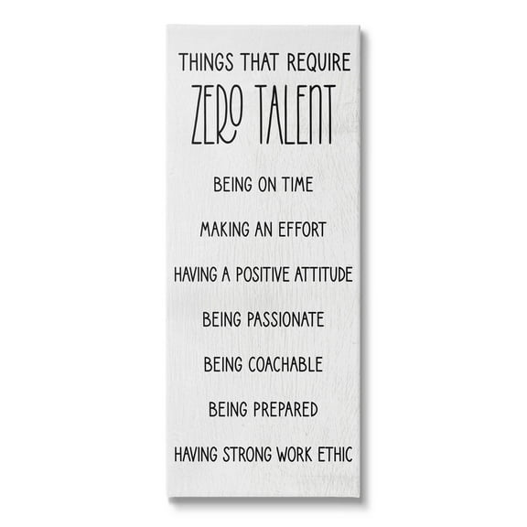 Stupell Industries Things That Require Zero Talent List Graphic Art Gallery Wrapped Canvas Print Wall Art, Design by Lil' Rue