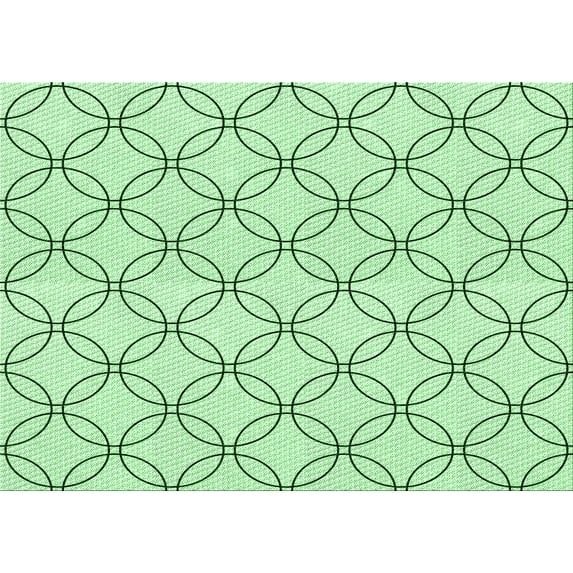 Ahgly Company Indoor Rectangle Patterned Mint Green Area Rugs, 8' x 10'