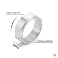 thumbnail image 2 of PAURO Men Stainless Steel Octagonal Anxiety Ring 8mm Octagon Rotatable Relief Spinning Bands Fidget Ring Silver Size 10, 2 of 5