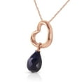 thumbnail image 2 of Galaxy Gold 14K Solid Gold Natural Sapphire Drop Pendant Necklace for Women - Rose Gold Fine Jewelry, 2 of 3