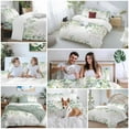 thumbnail image 5 of Rattails Leaves Bedding Duvet Cover Set Twin Size 4 Pieces Vines Plants Branch Gradient Watercolor Bedding Set with Zipper Closure, 1 Comforter Cover 68x86 Inches 1 Flat Sheet & 2 Pillow Cases, 5 of 7