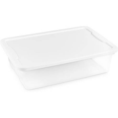 Homz Snaplock® 28 Quart Clear Under Bed Storage Container with White Lid, Set of 8