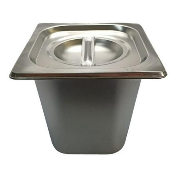 Inserto Acero Inoxidable Shorbull Con Tapa Sexto 1/6 Grado Alimenticio