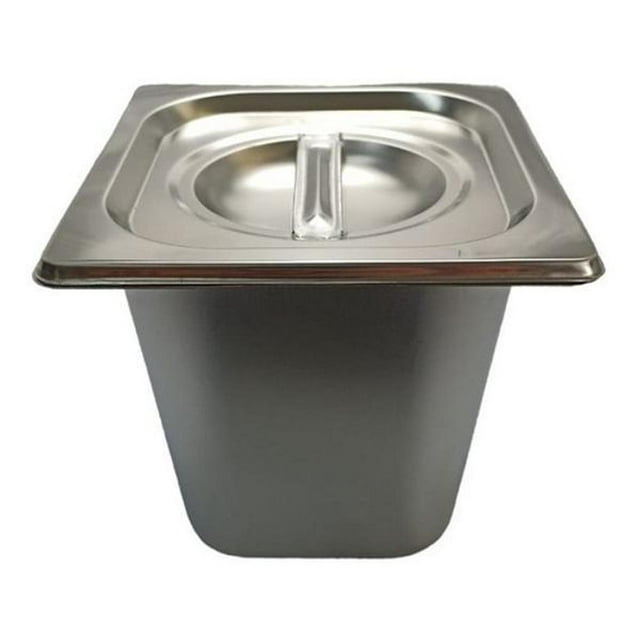 Inserto Acero Inoxidable Shorbull Con Tapa Sexto 1/6 Grado Alimenticio