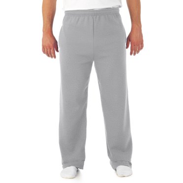 Jerzees Pantalons de Survêtement à Poches et Bas Ouvert pour Hommes NuBlend, m, Gris Chiné Athlétique