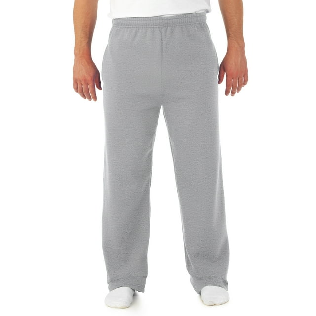 Jerzees Mens NuBlend Pocketed Open-Bottom Sweatpants, 2X, Athletic Heather