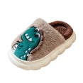 thumbnail image 5 of SAWOBUUN Kids Dinosaur House Slippers for Boys Girls Cute Cartoon Plush Fuzzy Warm Cozy Closed Toe Non-Slip Thick Sole Indoor Bedroom Shoes Toddler Little Kid, 5 of 6
