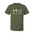 thumbnail image 2 of Wild Bobby, Faith.Hope.Love Heart Beat, Inspirational/Christian, Men Graphic Tee, Military Green, X-Large, 2 of 4