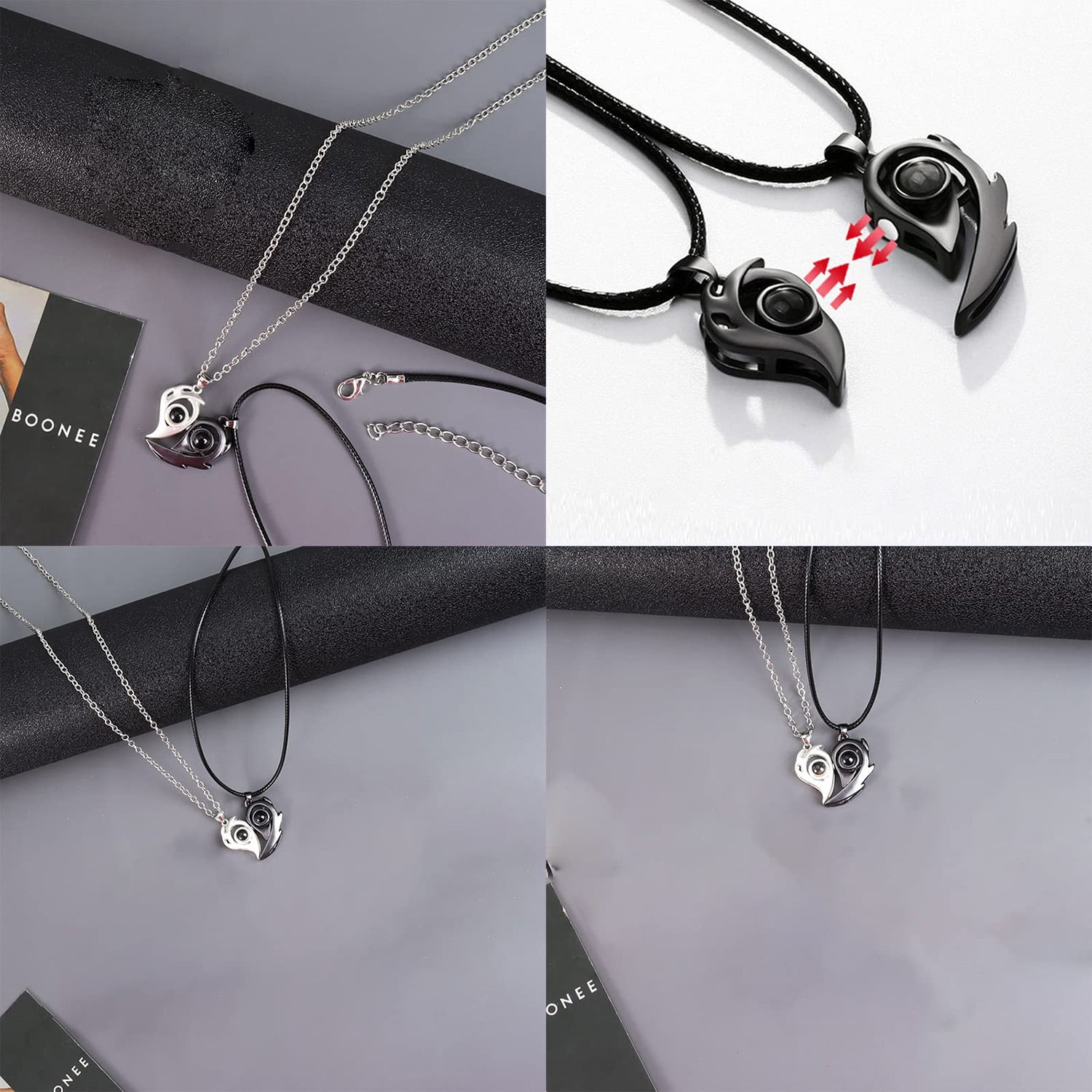 LASULEN Headset Couple Necklace, Magnetic Music Headphone Pendant Necklace,  Unique Love Headset Necklaces, Fashion New Headset Couple Necklace, Magnet