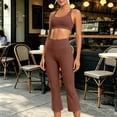 thumbnail image 5 of Aofany Two Piece Yoga Sets for Women Workout Outfits for Women 2 Piece Seamless Crop Tank High Waist Yoga Leggings Sets, 5 of 8