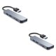 thumbnail image 4 of sweethay Adaptador divisor de estación de acoplamiento de velocidad rápida portátil USB Hub convertidor de carcasa de aleación de aluminio accesorio Gris USB 3.0 2piezas, 4 of 6