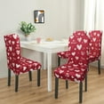 thumbnail image 3 of Valentine''s Day Chair Covers Set of 4, Red Love Heart Dining Chair Cover, Elastic Removable and Washable Dining Chair Cover for Valentine''s Day Kitchen Restaurant Festival Queue Wedding Decor, 3 of 6