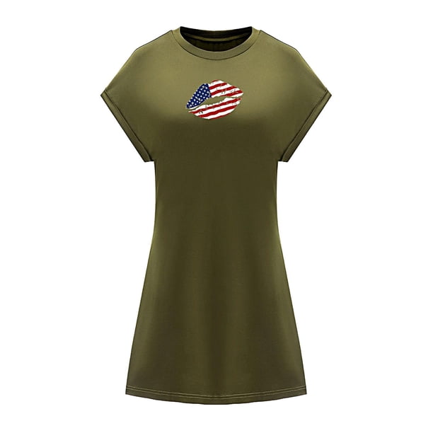 Vestido de verano para mujer, vestido de verano a la moda con cuello redondo para viaje, paseo, regalo para mujer , m M