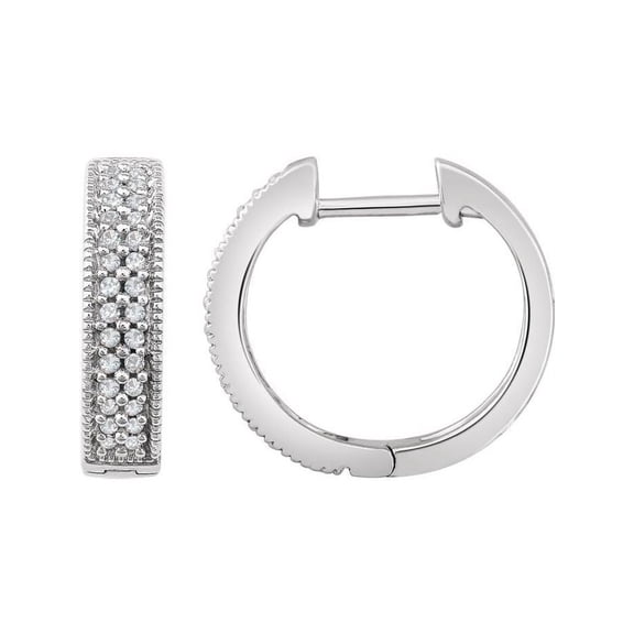 14K White 1/4 CTW Diamond Hoop Earrings in 14k White Gold