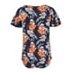 thumbnail image 4 of Blusa holgada de manga corta con cuello en V y estampado floral informal de verano para mujer Pompotops hkajfhjk471900, 4 of 5