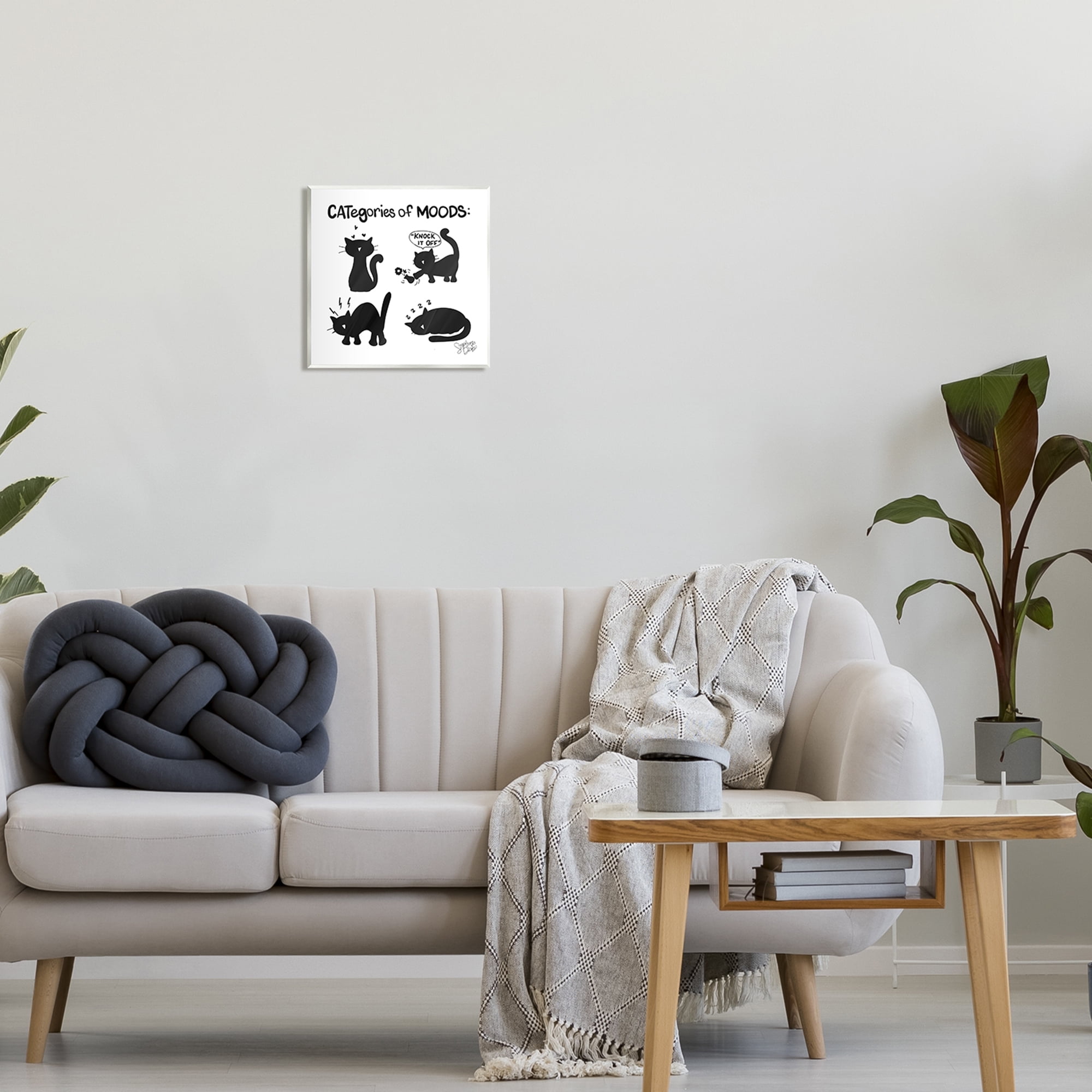 Stupell Categories Of Moods Funny Cats Animals & Insects Painting Wall Plaque Unframed Art Print Wall Art
