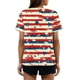 thumbnail image 3 of Iaqnaocc 4th Of July Womens Shirts Short Sleeve Button V Neck Independence Day American Flag Stars Striped Tops Retro 2026 Summer Festival Tee Tops Watermelon Red L, 3 of 4