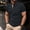Bronze, variant on Dianli Shirts for Men Fashion Solid Color Button Pocket Short Sleeve Stand Collar Blouse Breathable Lightweight Cotton Like Versatile Everyday Casual Summer